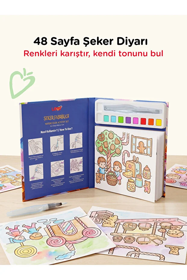 Let’s Şeker Fabrikası Sulu Boya Boyama Kitabı & Aktivite Seti